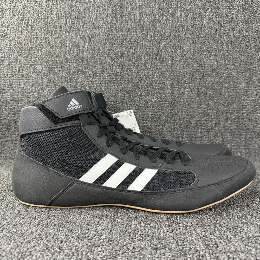 Adidas HVC 2 Black Wrestling Combat Shoes MMA Black White AQ3325 Mens Size 14